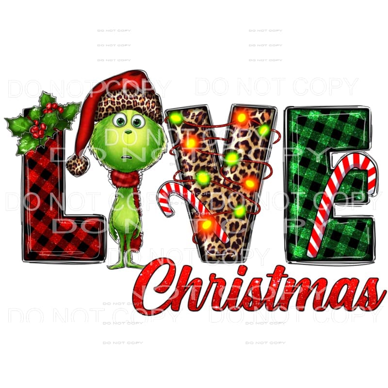 Love Christmas The Grinch Plaid Leopard #305 Sublimation 