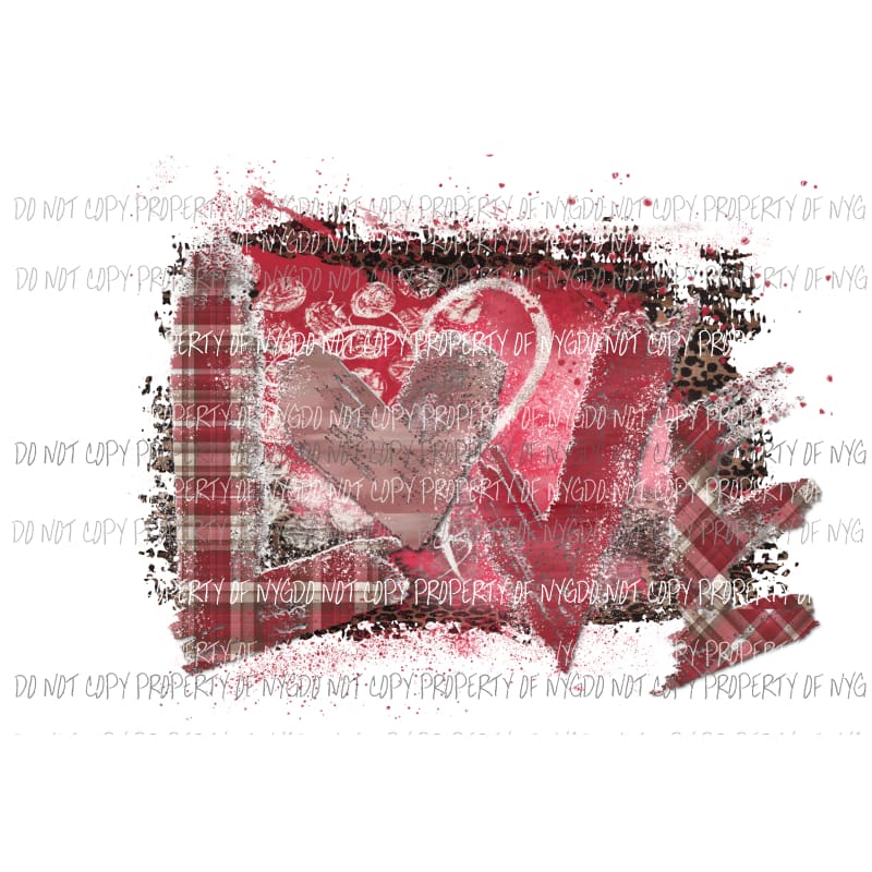 LOVE distressed word leopard plaid Sublimation transfers Heat Transfer