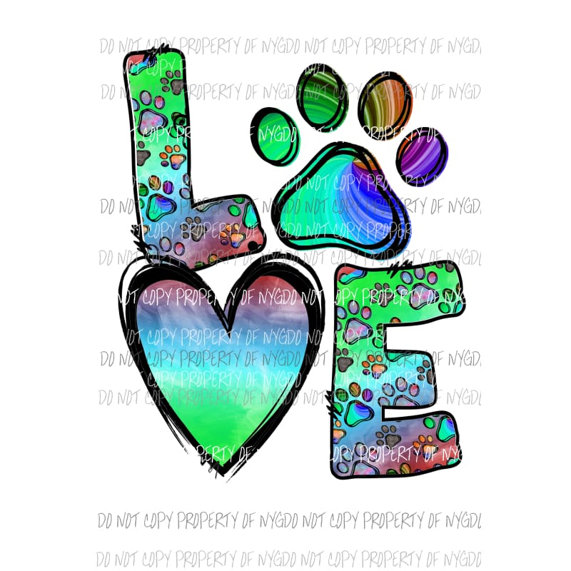 Love Dog Animal stacked 2 Sublimation transfers Heat Transfer