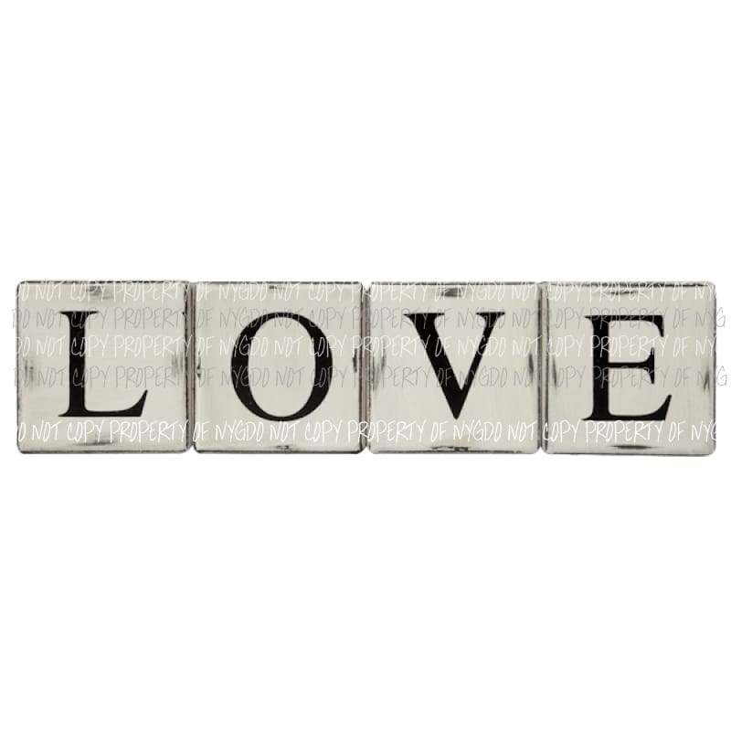 LOVE grey black blocks Sublimation transfers Heat Transfer