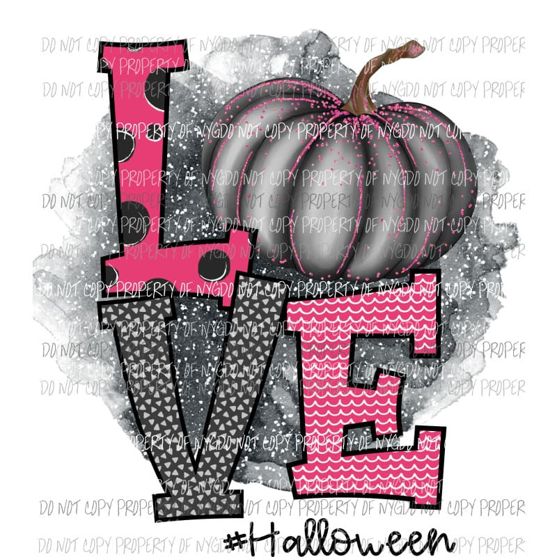 Love Halloween # 2 hot pink black pumpkin Sublimation transfers Heat Transfer