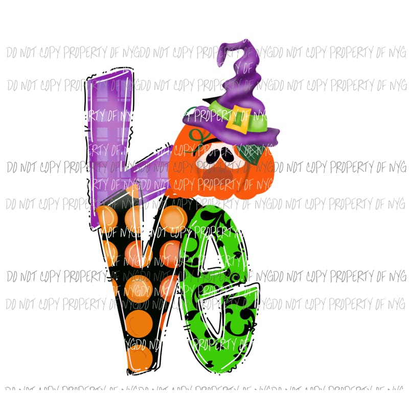 LOVE Halloween Pumpkin fall Halloween Sublimation transfers Heat Transfer