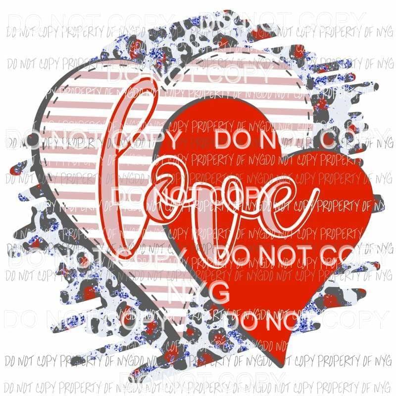 Love leopard #3 red Sublimation transfers Heat Transfer