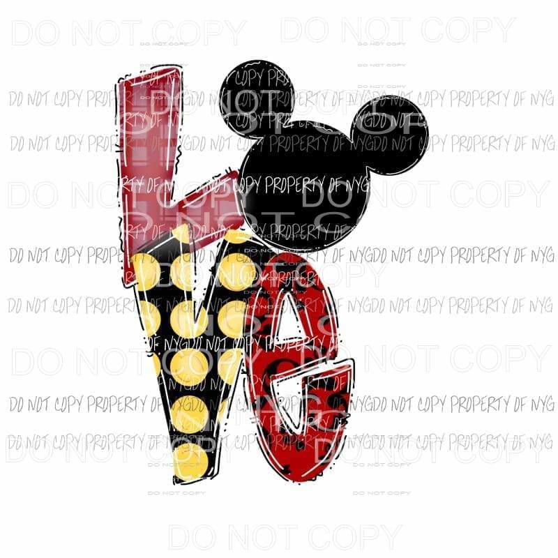 Love Mickey Mouse Sublimation transfers Heat Transfer