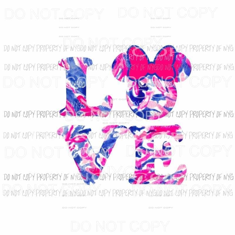 Love mini mouse Sublimation transfers Heat Transfer