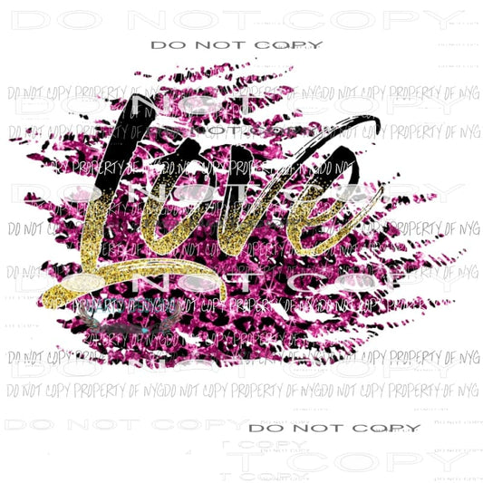 Love pink Leopard Sublimation transfers Love valentines day heart Heat Transfer