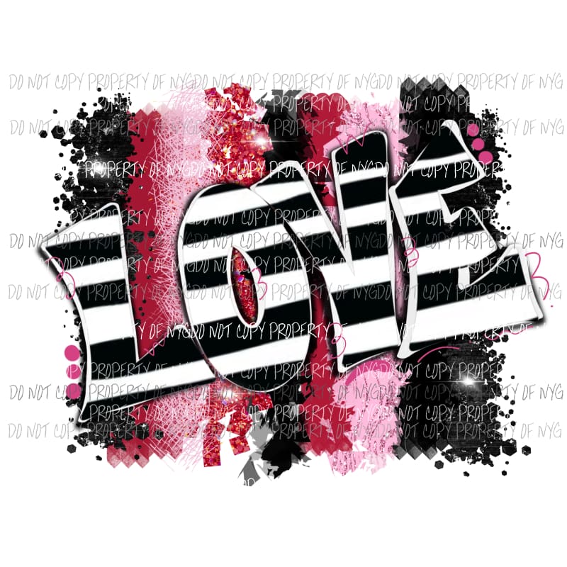 LOVE pink red black palette swatch Valentines Day Sublimation transfers Heat Transfer