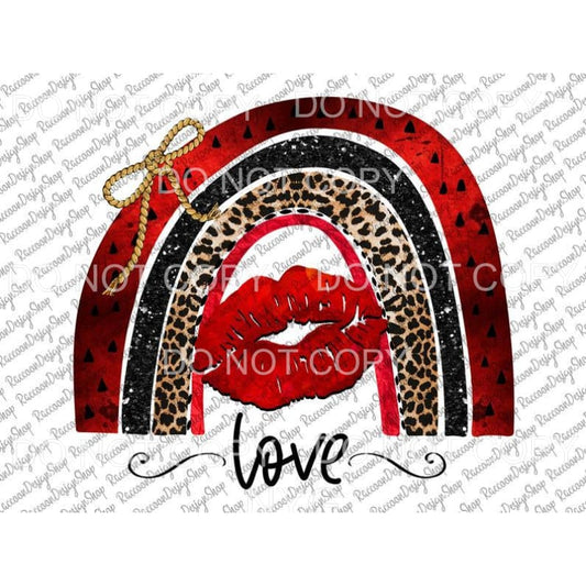 Love Red Lips Leopard Rainbow Sublimation transfers - Heat 
