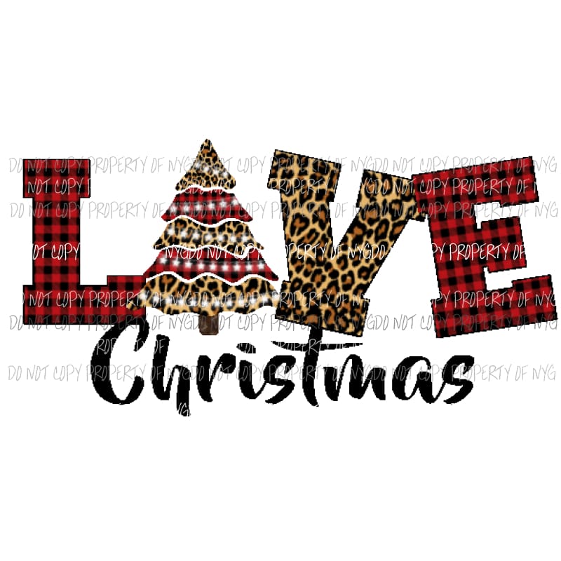 Love Red Tree Christmas Sublimation transfers Heat Transfer