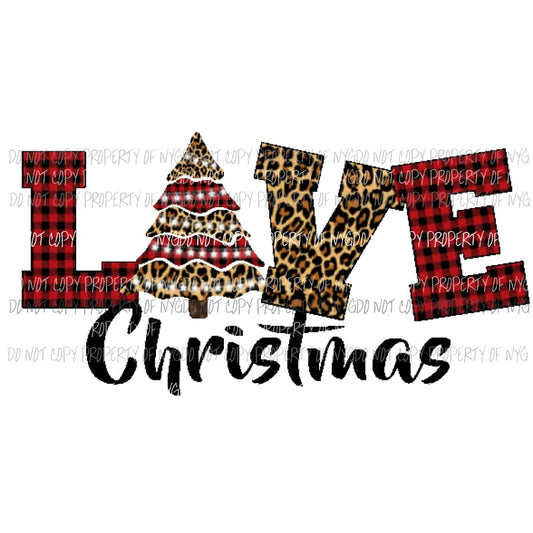 Love Red Tree Christmas Sublimation transfers Heat Transfer