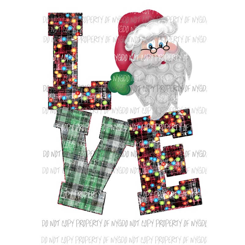 Love Santa # 1 Sublimation transfers Heat Transfer