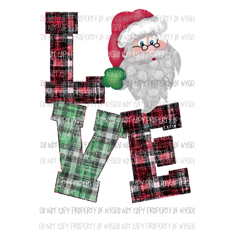 Love Santa # 2 Sublimation transfers Heat Transfer