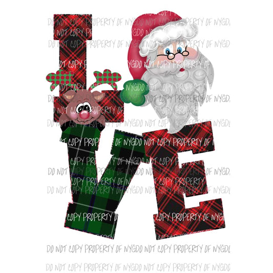 Love Santa # 3 Sublimation transfers Heat Transfer