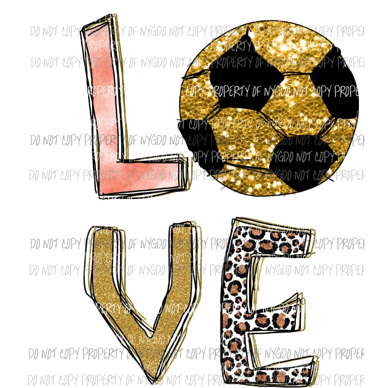 LOVE soccer Sublimation transfers Heat Transfer