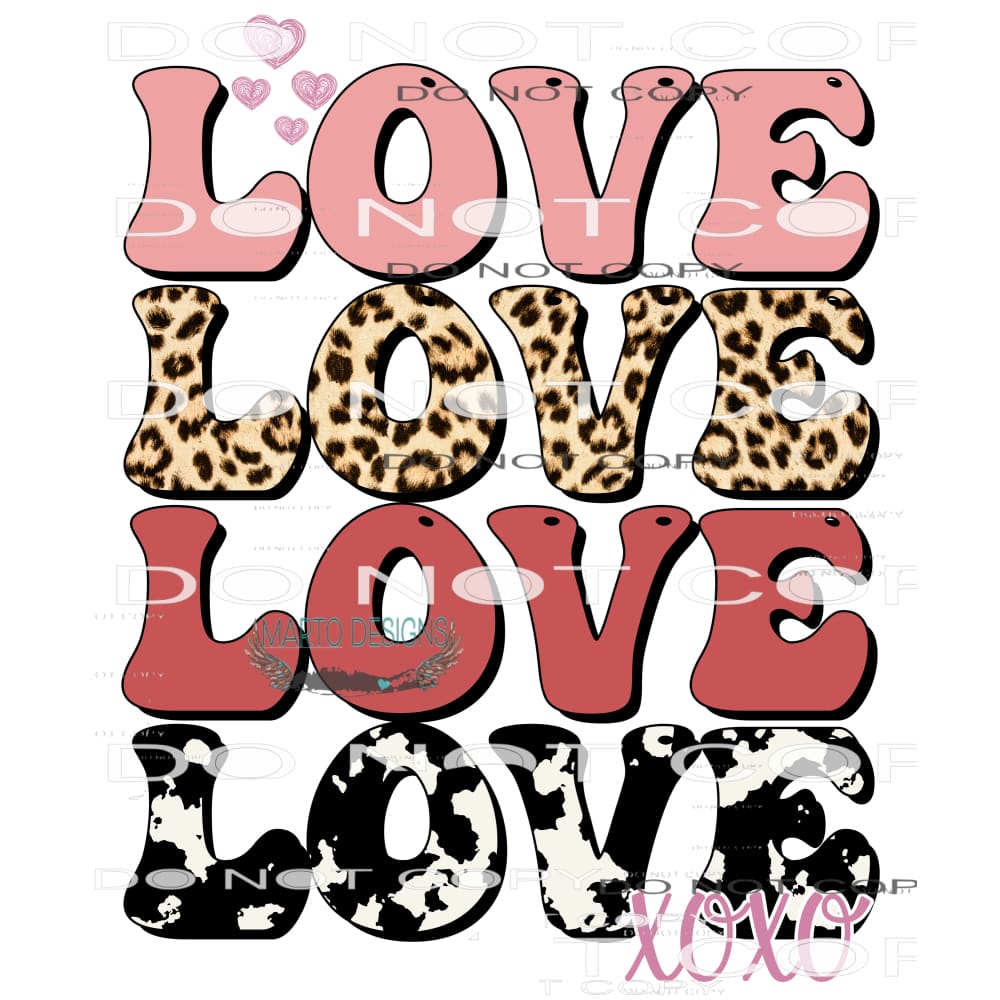 Love Xoxo #9116 Sublimation transfers - Heat Transfer