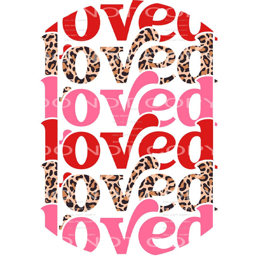 Loved Stacked Leopard Heart Circle Valentines Day #2599 