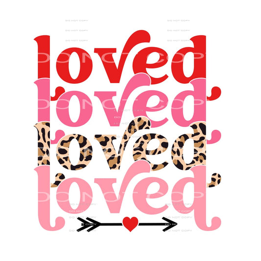 Loved Stacked Leopard Valentines Day #2588 Sublimation 
