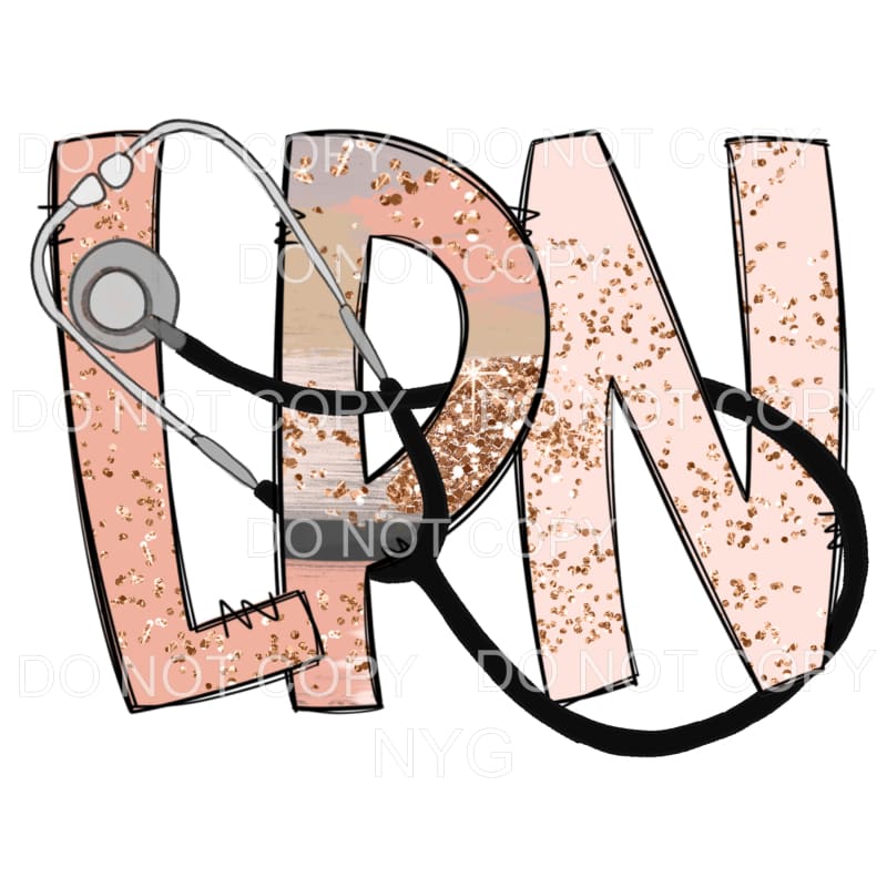 LPN Licensed Practical Nurse Pink Glitter Stethoscope 