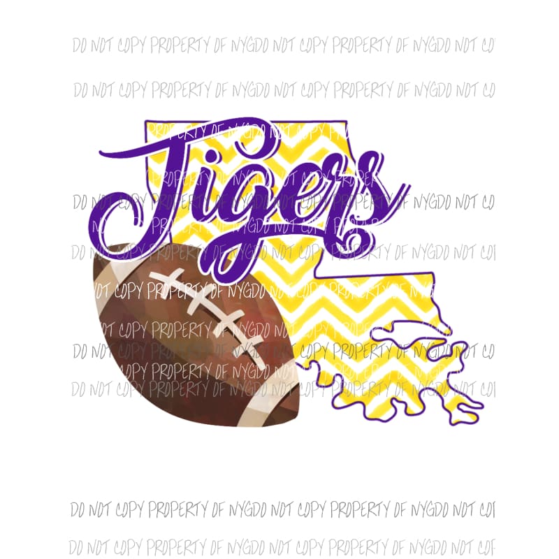 LSU Tigers Louisiana football chevron state Sublimation transfers Heat Transfer
