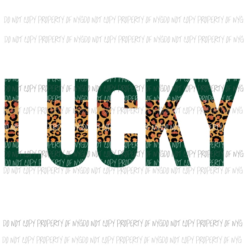 LUCKY #1 leopard green Sublimation transfers Heat Transfer