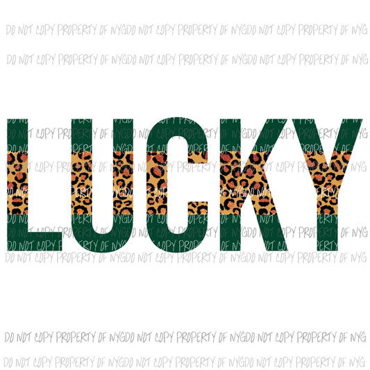 LUCKY #1 leopard green Sublimation transfers Heat Transfer