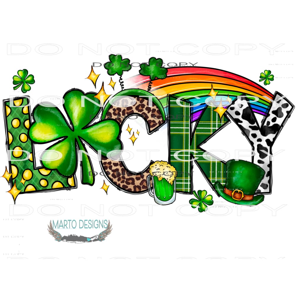 Lucky #9708 Sublimation transfers - Heat Transfer Graphic