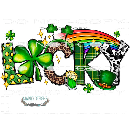 Lucky #9708 Sublimation transfers - Heat Transfer Graphic