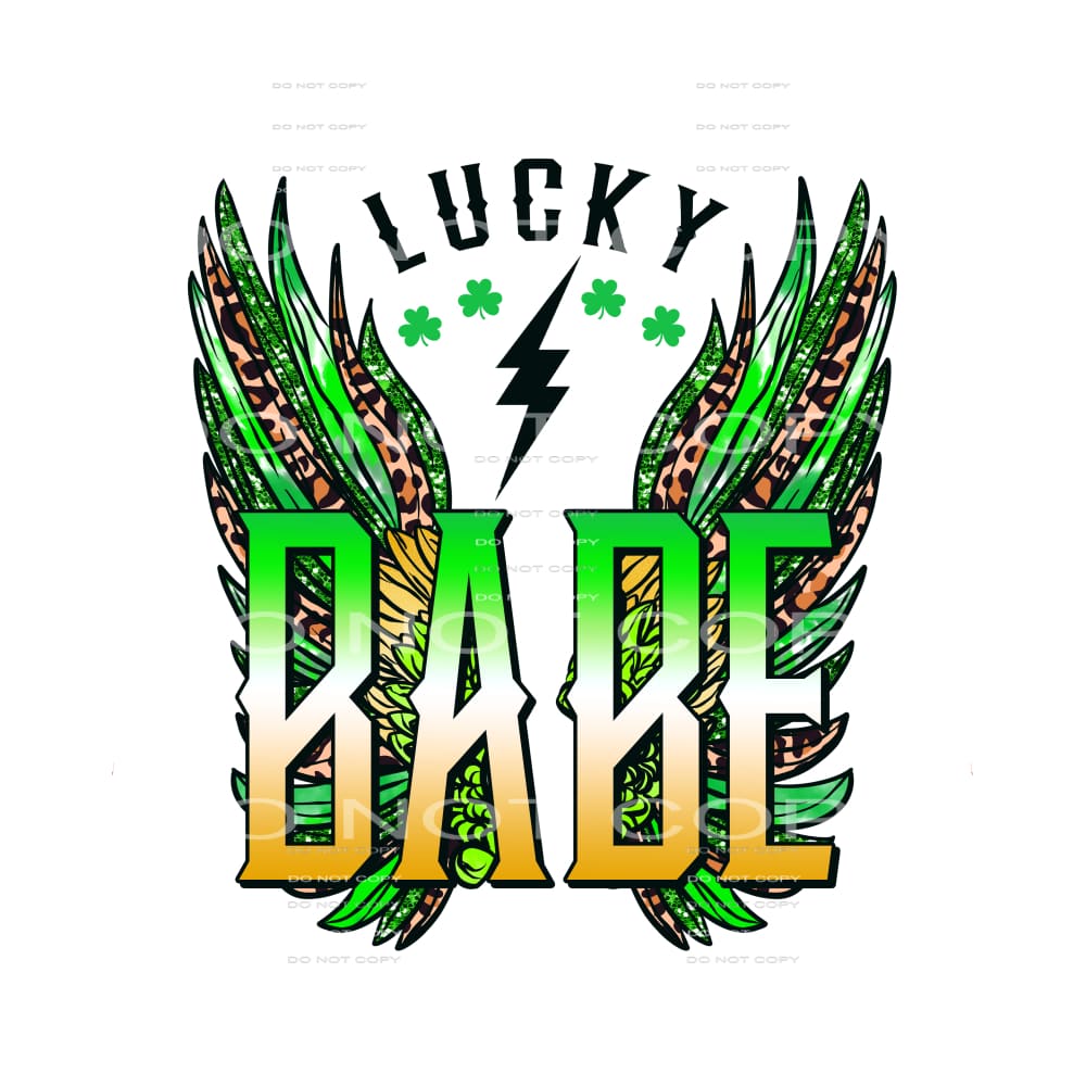 Lucky Babe Wings Retro Leopard St Patricks Day #2517 