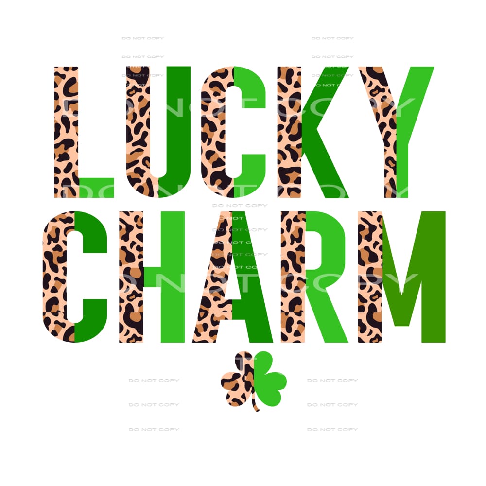 Lucky Charm Half Leopard Clover St Patricks Day #2518 