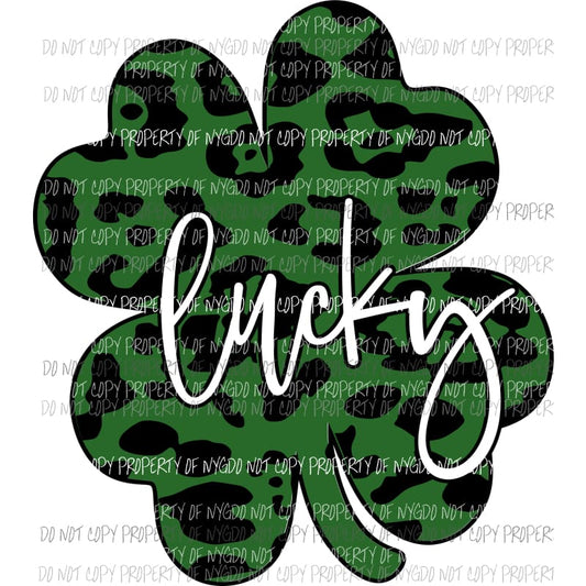 Lucky Leopard Shamrock #1 Sublimation transfers Heat Transfer