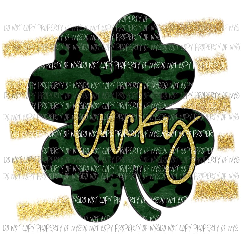 Lucky Leopard Shamrock #2 Sublimation transfers Heat Transfer