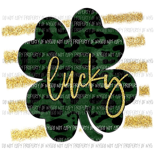 Lucky Leopard Shamrock #2 Sublimation transfers Heat Transfer