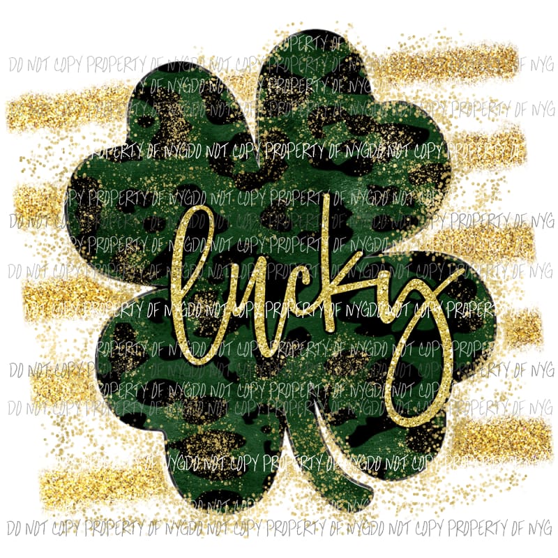 Lucky Leopard Shamrock #3 Sublimation transfers Heat Transfer