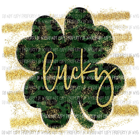 Lucky Leopard Shamrock #3 Sublimation transfers Heat Transfer