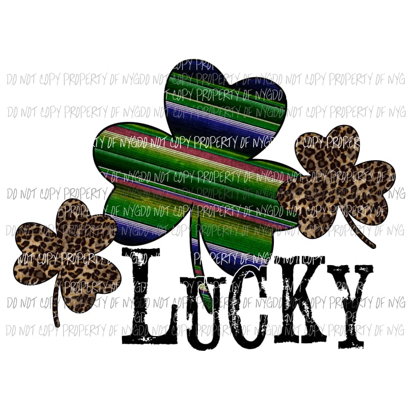 Lucky serape leopard shamrock Sublimation transfers Heat Transfer