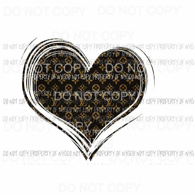 LV heart #4 black brown louis vuitton Sublimation transfers Heat Transfer