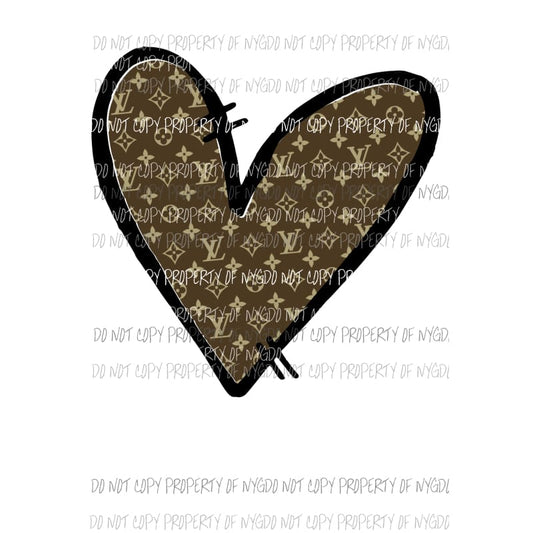 LV Heart #6 louis vuitton brown Sublimation transfers Heat Transfer
