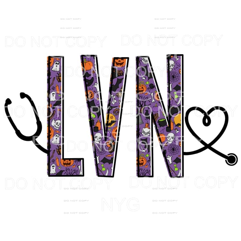 LVN nurse Halloween Sublimation transfers - Heat Transfer