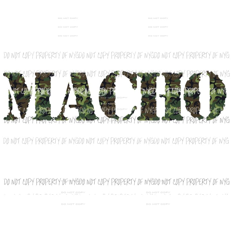 Macho Camo #1 Sublimation transfers Heat Transfer