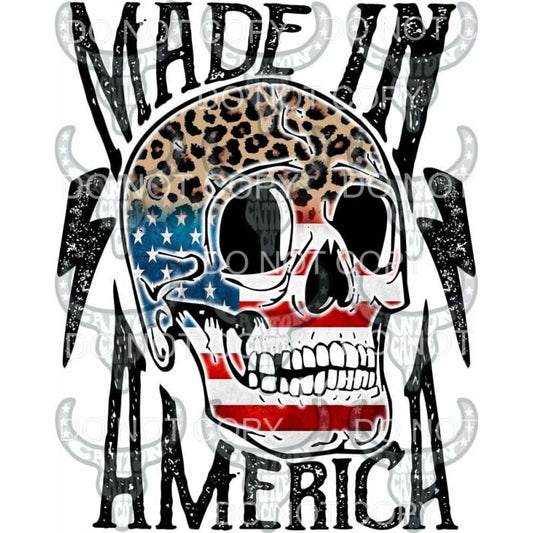Made In America Skull Sublimation transfers - Heat Transfer