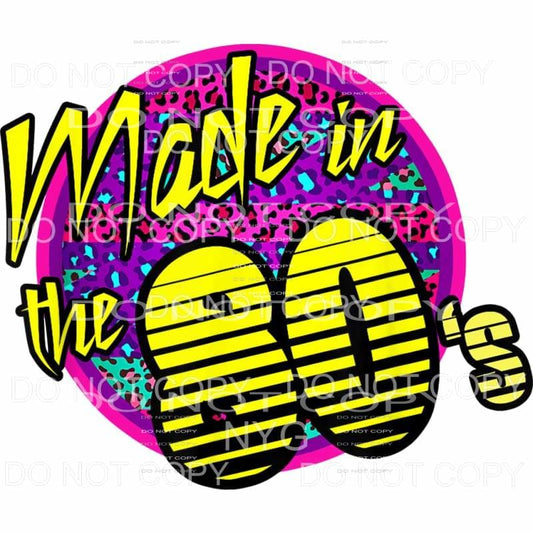 Made In the 80’s Yellow Multi Color Leopard Circle 