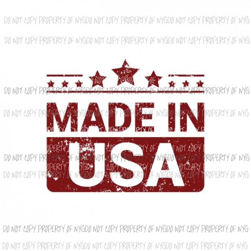 Made in the USA Sublimation transfers usa america july 4th Heat Transfer