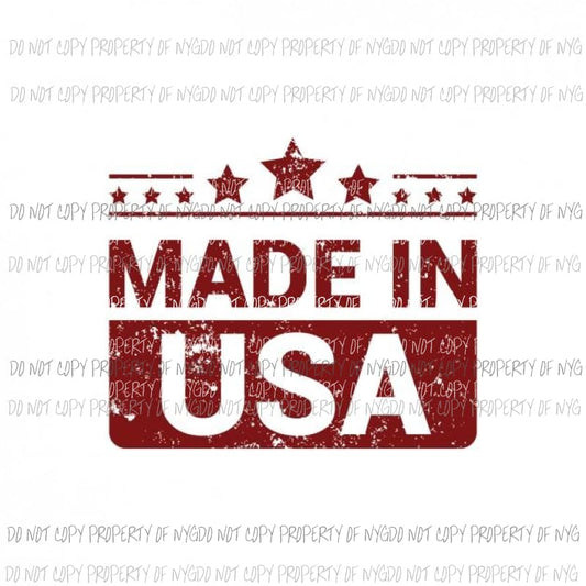 Made in the USA Sublimation transfers usa america july 4th Heat Transfer