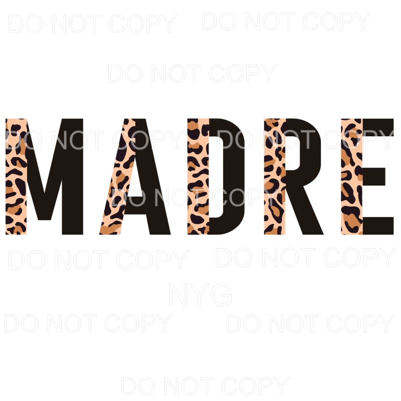 Madre Half Leopard Black Sublimation transfers - Heat 