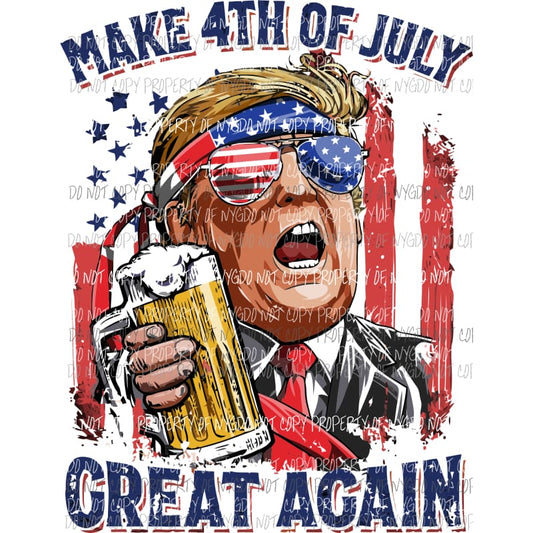 Make 4th of July great again Trump Sublimation transfers Heat Transfer