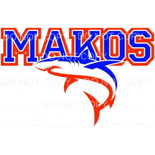 Makos shark Orange and blue # 341 Sublimation transfers - 