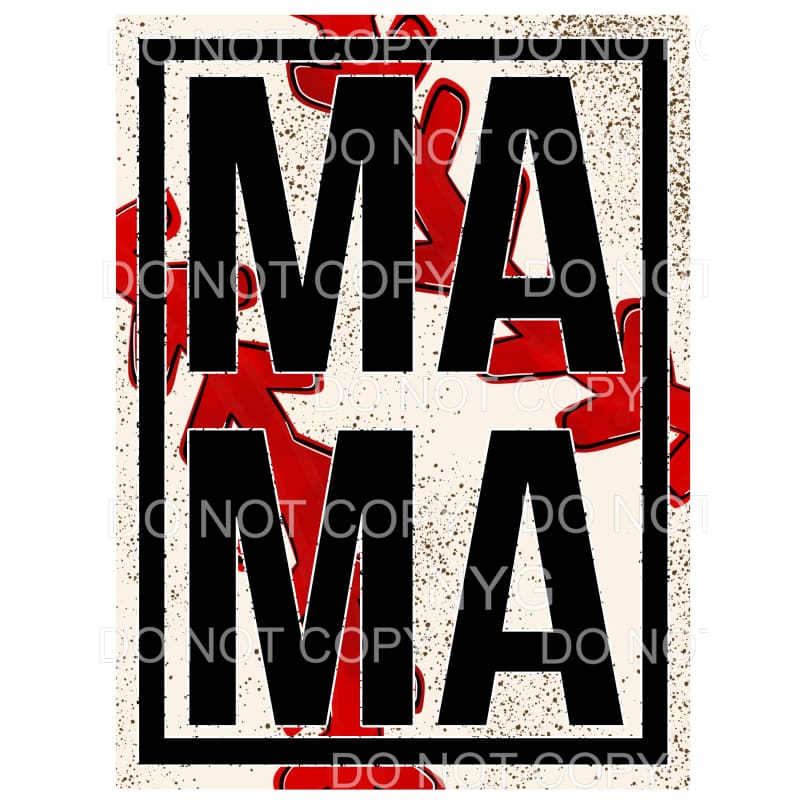 Mama Baseball Stacked Framed Sublimation transfers - Heat 