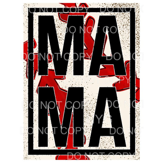 Mama Baseball Stacked Framed Sublimation transfers - Heat 