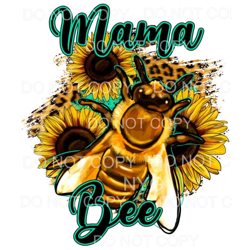 Mama Bee Yellow Sunflower Leopard #2099 Sublimation 