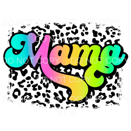 Mama Bright Colors Leopard Background Sublimation transfers 
